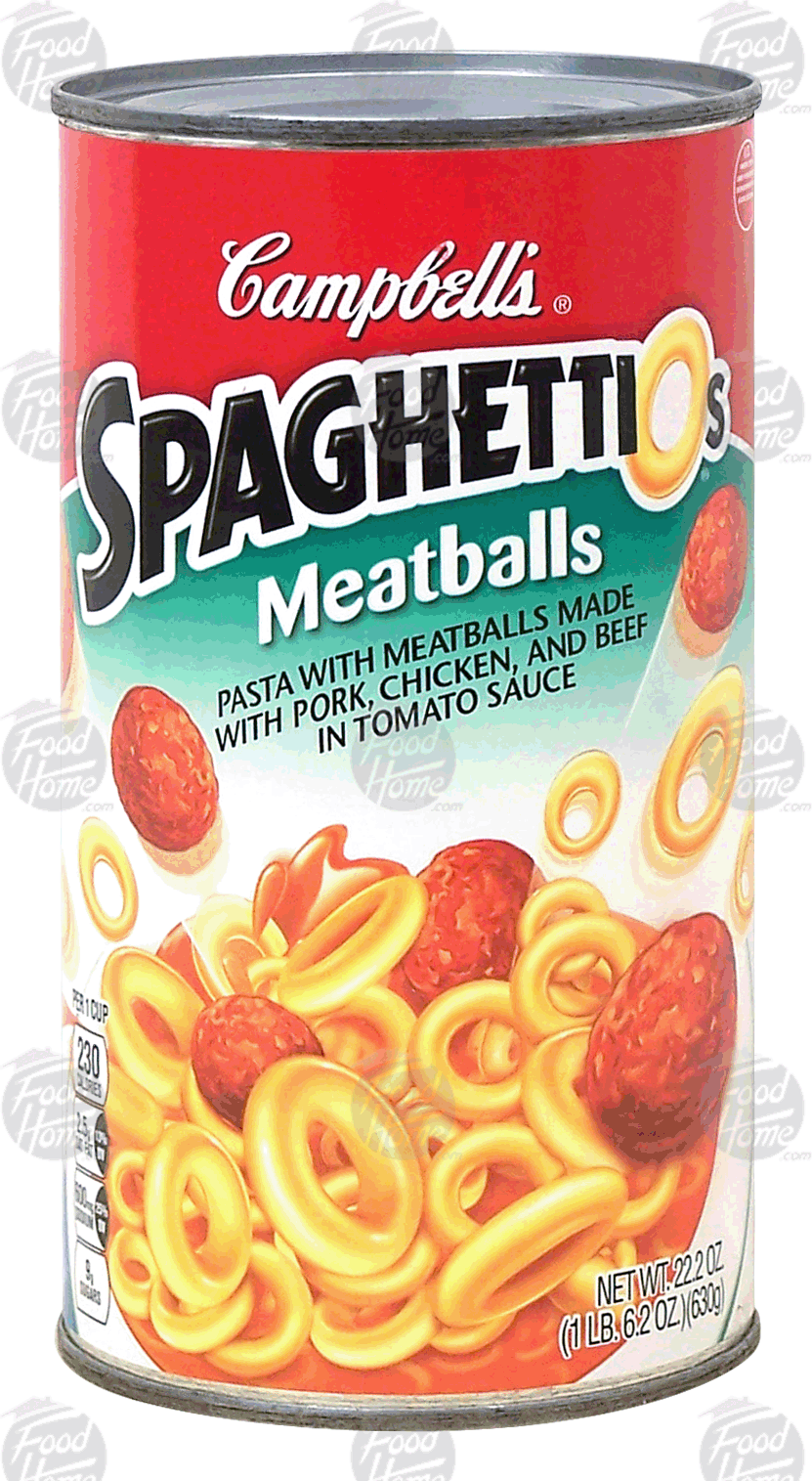 Campbell's Spaghettio's pasta with meatballs in tomato sauce Full-Size Picture